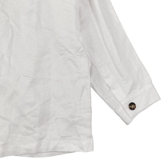 J Jill Jacket Womens XL Utility Field Camp Chore Linen Rayon Button Front Pocket - Picture 8 of 10